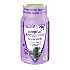 vitafusion SleepWell Gummy Supplement 천연 블랙베리 향 수면 지원 젤리 보충제 60정